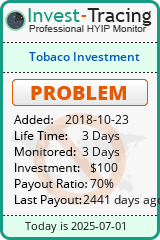 Monitored by Invest-Tracing.com HYIP Monitor-Invest-Tracing.com