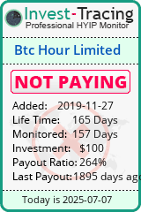 Monitored by Invest-Tracing.com HYIP Monitor-Invest-Tracing.com