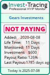 Monitored by Invest-Tracing.com HYIP Monitor-Invest-Tracing.com