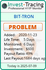 Monitored by Invest-Tracing.com HYIP Monitor-Invest-Tracing.com