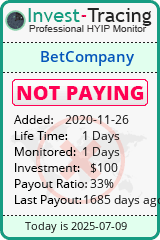 Monitored by Invest-Tracing.com HYIP Monitor-Invest-Tracing.com