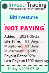 Monitored by Invest-Tracing.com HYIP Monitor-Invest-Tracing.com