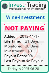 Monitored by Invest-Tracing.com HYIP Monitor-Invest-Tracing.com