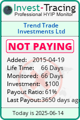 Monitored by Invest-Tracing.com HYIP Monitor-Invest-Tracing.com