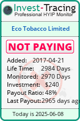 Monitored by Invest-Tracing.com HYIP Monitor-Invest-Tracing.com