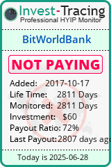 Monitored by Invest-Tracing.com HYIP Monitor-Invest-Tracing.com