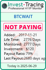 Monitored by Invest-Tracing.com HYIP Monitor-Invest-Tracing.com