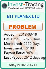 Monitored by Invest-Tracing.com HYIP Monitor-Invest-Tracing.com